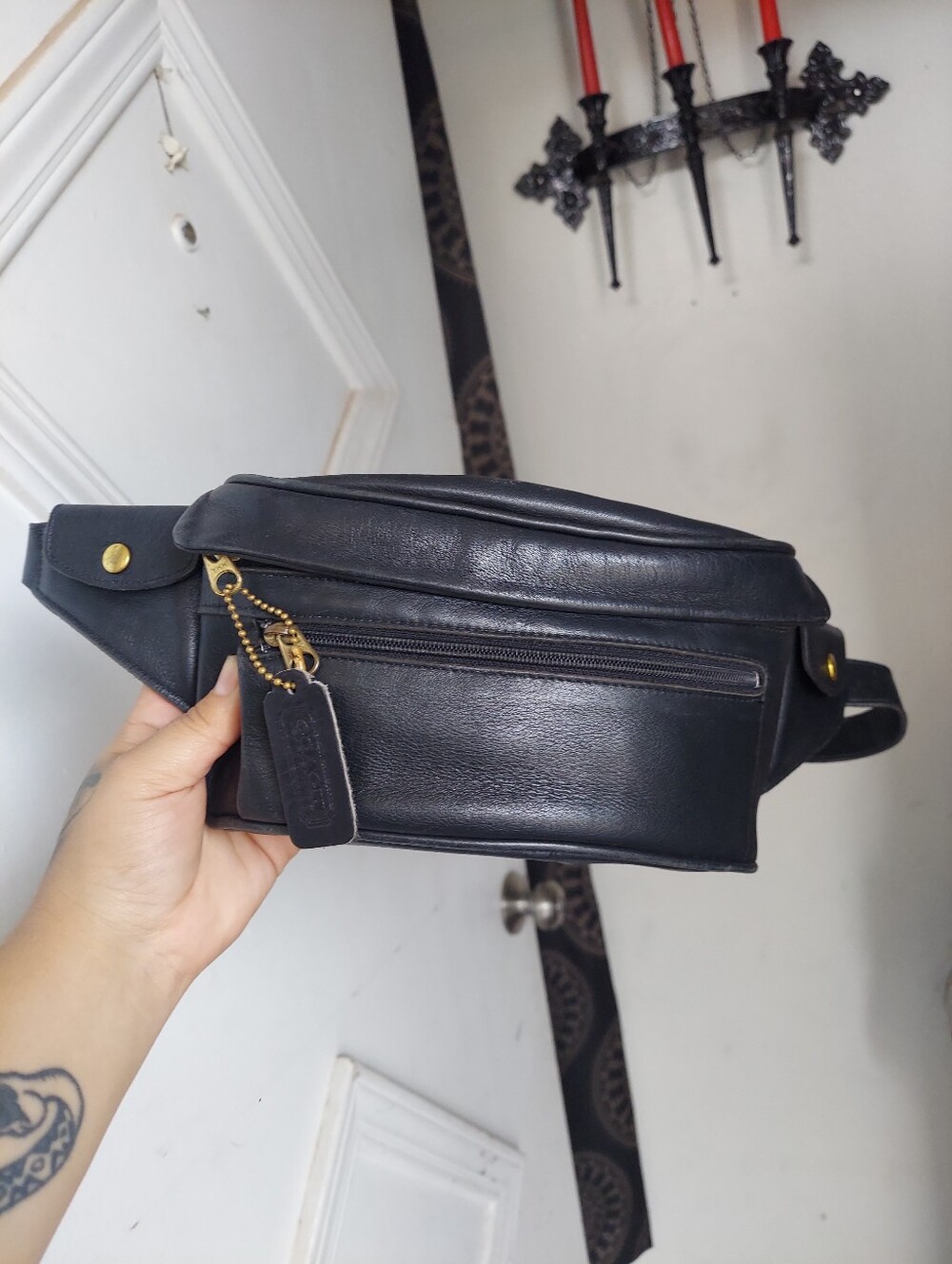 Vintage Coach Black Waist Pouch 0506 (M-L)🖤